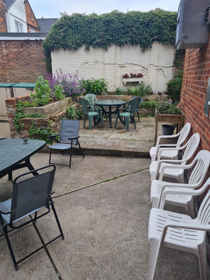 The CENS garden seating area where residents can chat and connect